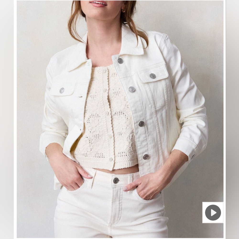 Women's Lauren Conrad Ivory Denim Jacket